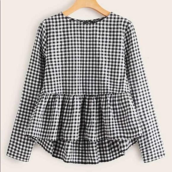Tops - PLUS SZ NEW Boutique! Gingham Print Peplum Top